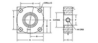 ISO 6164, O-Ring / Flat Face, GP Adapter, In-Line, GP#4 ORB Flanges - 2