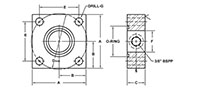 ISO 6164, O-Ring / Flat Face, GP Adapter, In-Line, GP3/8 BSPP Flanges - 2