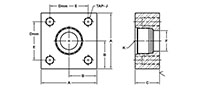 JIS B 2291 210k, Flat Face, SAE (ORB), In-Line Flanges - 2