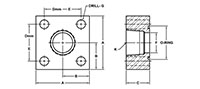 JIS B 2291 210k, O-Ring, NPTF, In-Line Flanges - 2