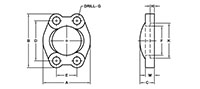 SAE J518 / ISO 6162, Clamp (Collar), In-Line, Clearance Bolt Holes Flanges - 2