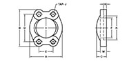 SAE J518 / ISO 6162, Clamp (Collar), In-Line, Tapped Bolt Holes Flanges - 2