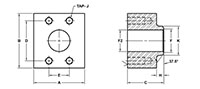 SAE J518 C61 / ISO 6162-1, Flat Face, BW-160 Pipe, In-Line Flange - 2