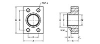 SAE J518 C61 / ISO 6162-1, Flat Face, BW-160 Pipe, In-Line Flange (1118-20-24) - 2