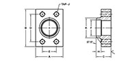 SAE J518 / ISO 6162, Flat Face, BW-40 Pipe, In-Line Flanges - 2