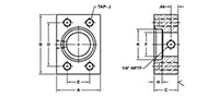 SAE J518 / ISO 6162, Flat Face, SW-Pipe, In-Line, GP1/4 NPTF Flanges - 2