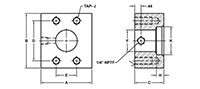 SAE J518 C61 / ISO 6162-1, Flat Face, SW-Pipe, In-Line, GP1/4 NPTF Flange - 2