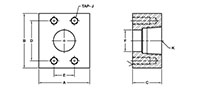 SAE J518 / ISO 6162, Flat Face, BSPT, In-Line Flanges - 3