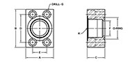 SAE J518 / ISO 6162, O-Ring, BSPP, In-Line Flanges - 2