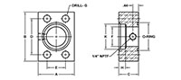 SAE J518 / ISO 6162, O-Ring, SW-Pipe, In-Line, GP1/4 NPTF Flanges - 2