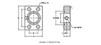 SAE J518 / ISO 6162, O-Ring / Flat Face, GP Adapter, In-Line, GP1/4 NPTF Flanges - 2