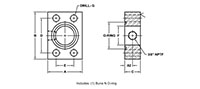 SAE J518 / ISO 6162, O-Ring / Flat Face, GP Adapter, In-Line, GP3/8 NPTF Flanges - 2