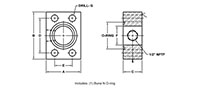 SAE J518 / ISO 6162, O-Ring / Flat Face, GP Adapter, In-Line, GP1/2 NPTF Flanges - 2