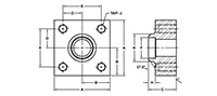 Main Square, Flat Face, BW-40 Pipe, In-Line Flanges - 2