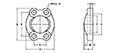 SAE J518 / ISO 6162, Clamp (Collar), In-Line, Clearance Bolt Holes Flanges - 2