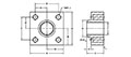 Main Square, Flat Face, BW-160 Pipe, In-Line Flanges - 2